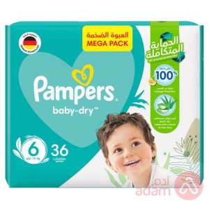 Pampers No 6 (15+ Kg) Jumbo Pack | 36Pcs