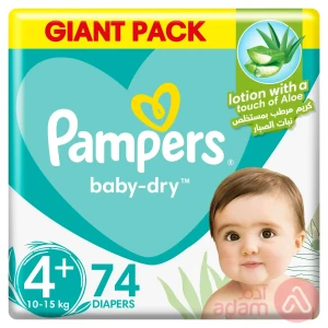 Pampers No 4+ (9-16 Kg) Mega Pack | 74Pcs