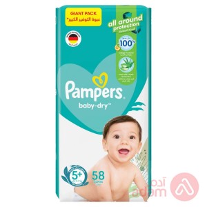 Pampers No 5+(13-20Kg) Mega Pack | 58Pcs