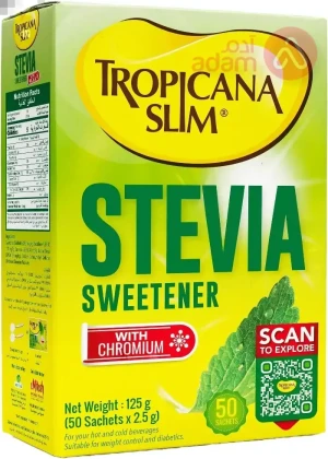 TROPICANA SLIM STEVIA SWEETENER WITH CHROMIUM | 50 SACHETS