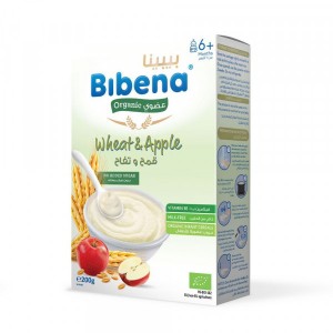 BIBENA ORGANIC CEREAL WHEAT&APPLE | 200 GM