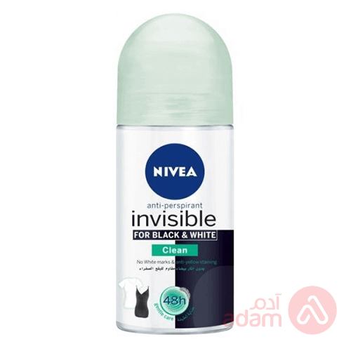 Nivea Deo Roll Invisible Black & White Clean Women | 50Ml