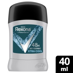 REXONA  مزيل عرق ستيك مضاد التعرق للرجال من ريكسونا، حماية ٤٨ ساعة من العرق والروائح، إكسترا كول، انتعاش يدوم طويلاً، ٤٠ غرام