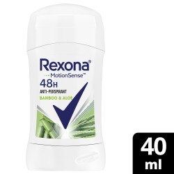 REXONA  مزيل عرق ستيك مضاد التعرق للنساء من ريكسونا، ٤٨ ساعة حماية من العرق والرائحة، بامبو، يُشعرك بالانتعاش والجفاف، ٤٠ غرام