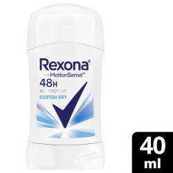 REXONA  مزيل عرق ستيك مضاد التعرق للنساء من ريكسونا، ٤٨ ساعة حماية من العرق والرائحة، قطن دراي، يُشعرك بالانتعاش والجفاف، ٤٠ غرام