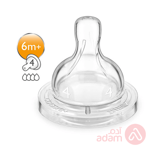 Avent Nipple Teat Hole Classic +6M | 2Pcs