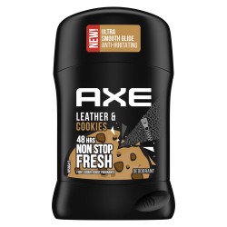 AXE  مزيل رائحة العرق ستيك للرجال من أكس، حماية لمدة طويلة من الرائحة، ليذر آند كوكيز، عطر لا يقاوم حتى ٤٨ ساعة، ٥٠مل