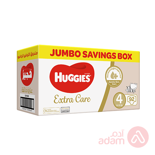 Huggies Extra Care Diapers No.4 Jumbo Box | 92Pcs