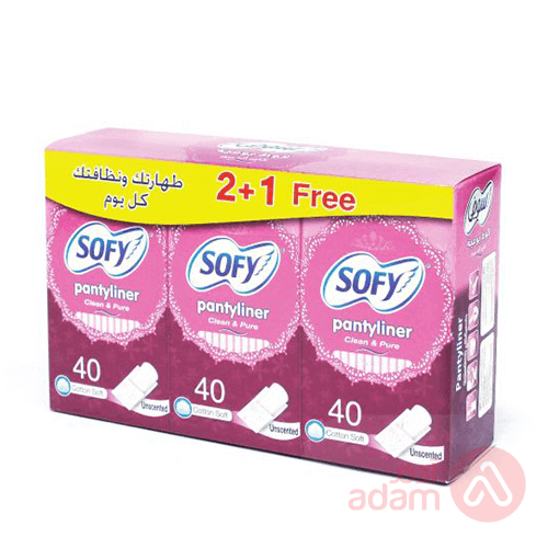 Sofy Pantyliner Unscented | 40Pcs (2+1Free)