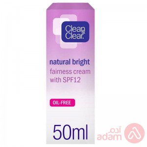 Clean&Clear Natural Bright Fairness Cream Spf 12 Oil Free | 50Ml