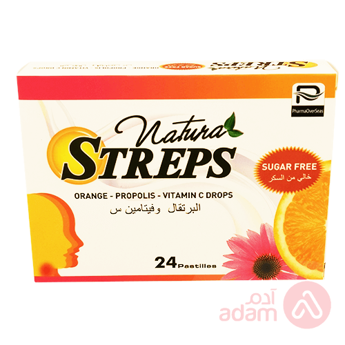 Natural Streps Orange Propolis Vitamin C (Sugar Free) | 24Lozenge