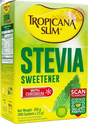 تروبيكانا ستيفيا محلي خالي من السكر مع الكروميوم | 100كيس