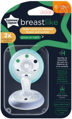 TOMMEE PACIFIER NIGHT TIME 6-18 MONTHS | 2 PIECES