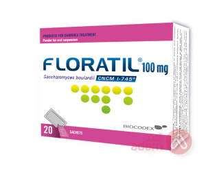فلوراتيل 100 مج بودرة بكتيريا نافعة لعلاج حالات الإسهال | 20 كيس