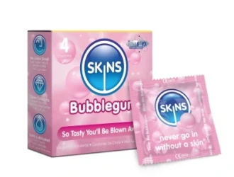 SKINS CONDOMS BUBBLEGUM 4PIC