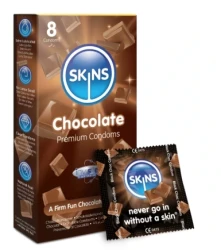 SKINS CONDOMS CHOCOLATE 8PIC