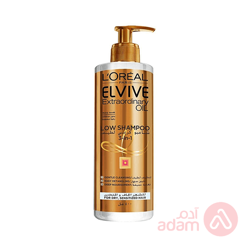 Loreal Elvive Low Shampoo Extraordinary Oil 3In1 | 400Ml(Gold)