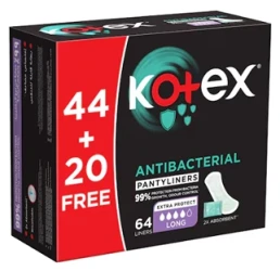 كوتكس يومية طويلة ضد البكتريا (44+20)حبة