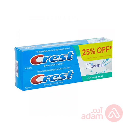 Crest Tooth Paste 3D White Extr Mint | 125M(1+1)