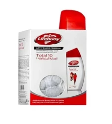 لايفبوي غسول جسم توتال10 300مل+ليفه احمر