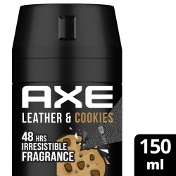 AXE  بخاخ أكس المزيل لرائحة العرق للجسم، لحماية من الروائح تدوم طويلًا، ليذر وكوكيز، ٤٨ ساعة من الرائحة التي لا تقاوم، ١٥٠ مل