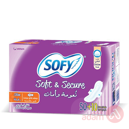 Sofy Soft And Secure Maxi Compressed Large Wings | (50+10 )Pcs (Violet)