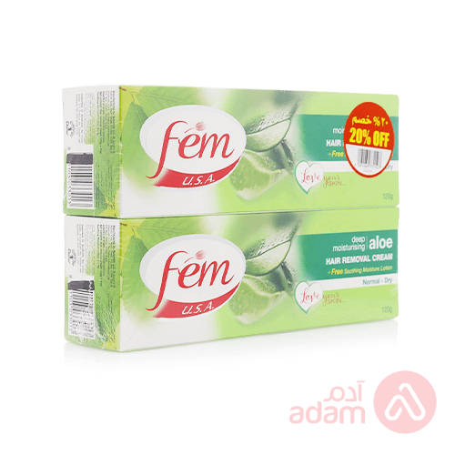 Fem Hair Removal Cream Aloe Vera Twin Pack 20% Offer | 120G