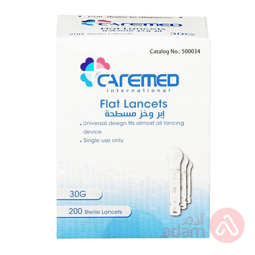 Caremed Flat Lancets 200 Pc | 30G
