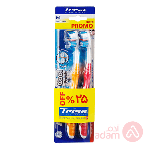 Trisa Tooth Brush Cool Fresh Med | 2Pcs