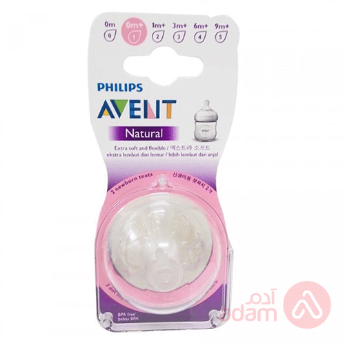 Avent Nipple Natural +0M | 2Pcs