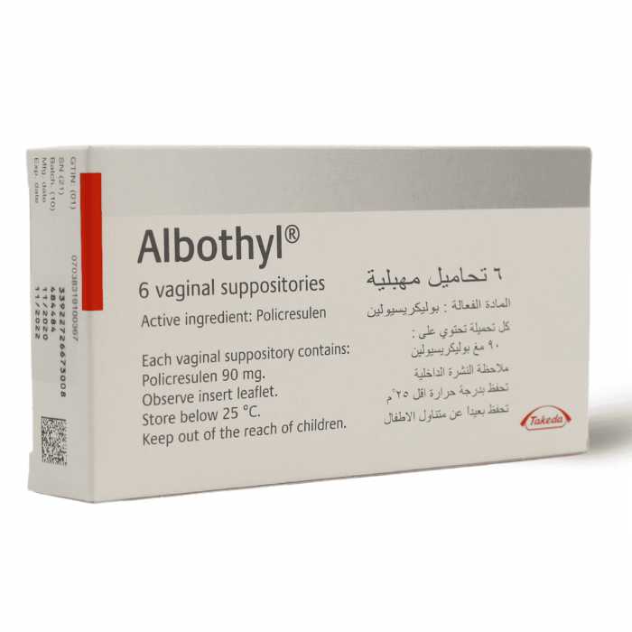 Albothyl 90Mg | 6 Vag Supp