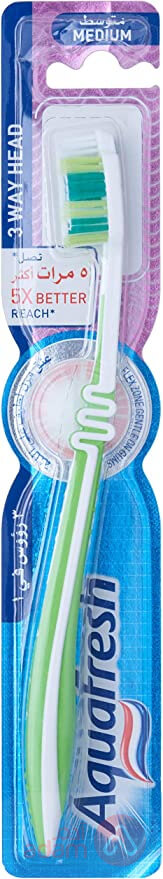 Aquafresh Tooth Brush 3-Way Head Standrad Medium(6417)