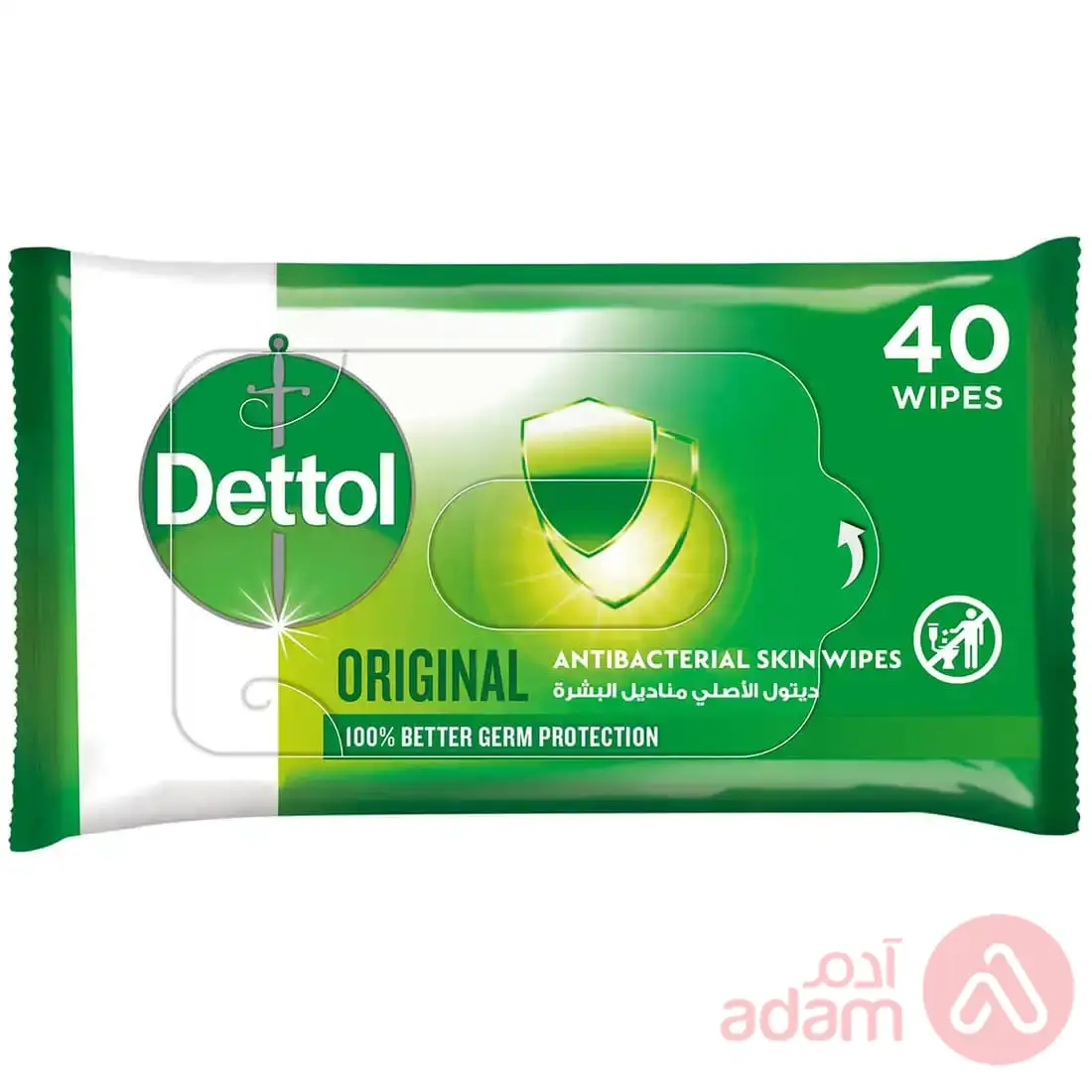 Dettol Skin Care Antibacterial Skin Wipes | 40Wipes