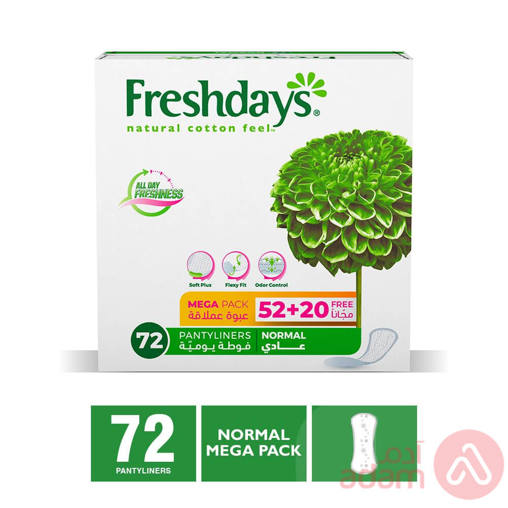 Freshdays Normal Pantyliners | 72Pcs