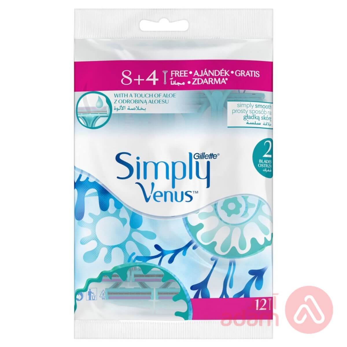 Gillette Simply Venus (Women Blue) 2Blades | 12Pcs