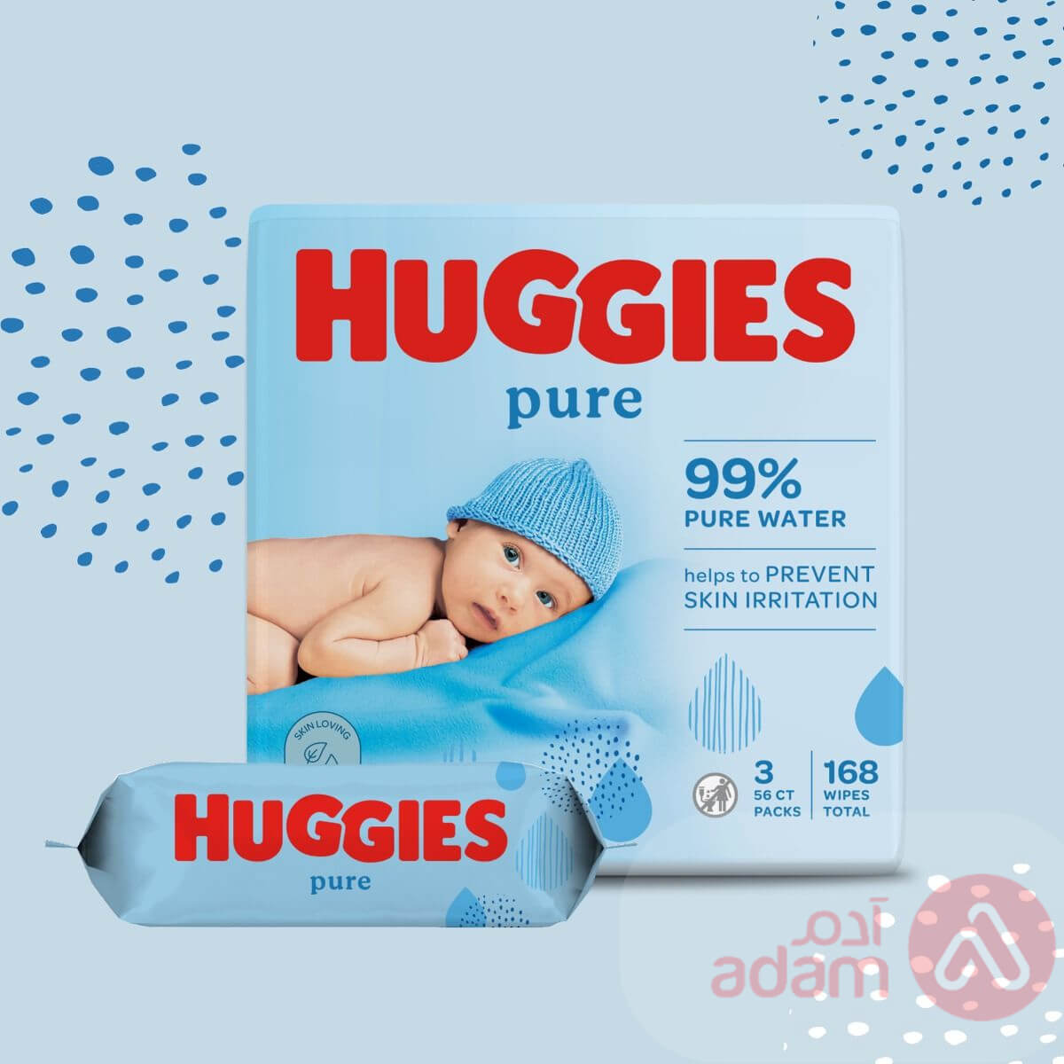 Huggies Baby Wipes Pure 2+1 | 168Wipes