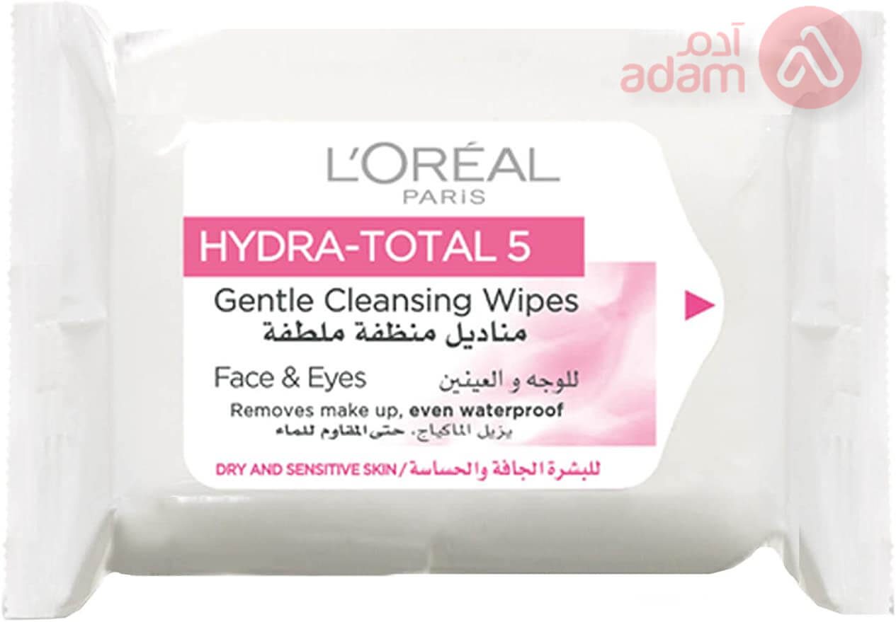 Loreal Paris Wipes Hydra-Total 5 25Wipes