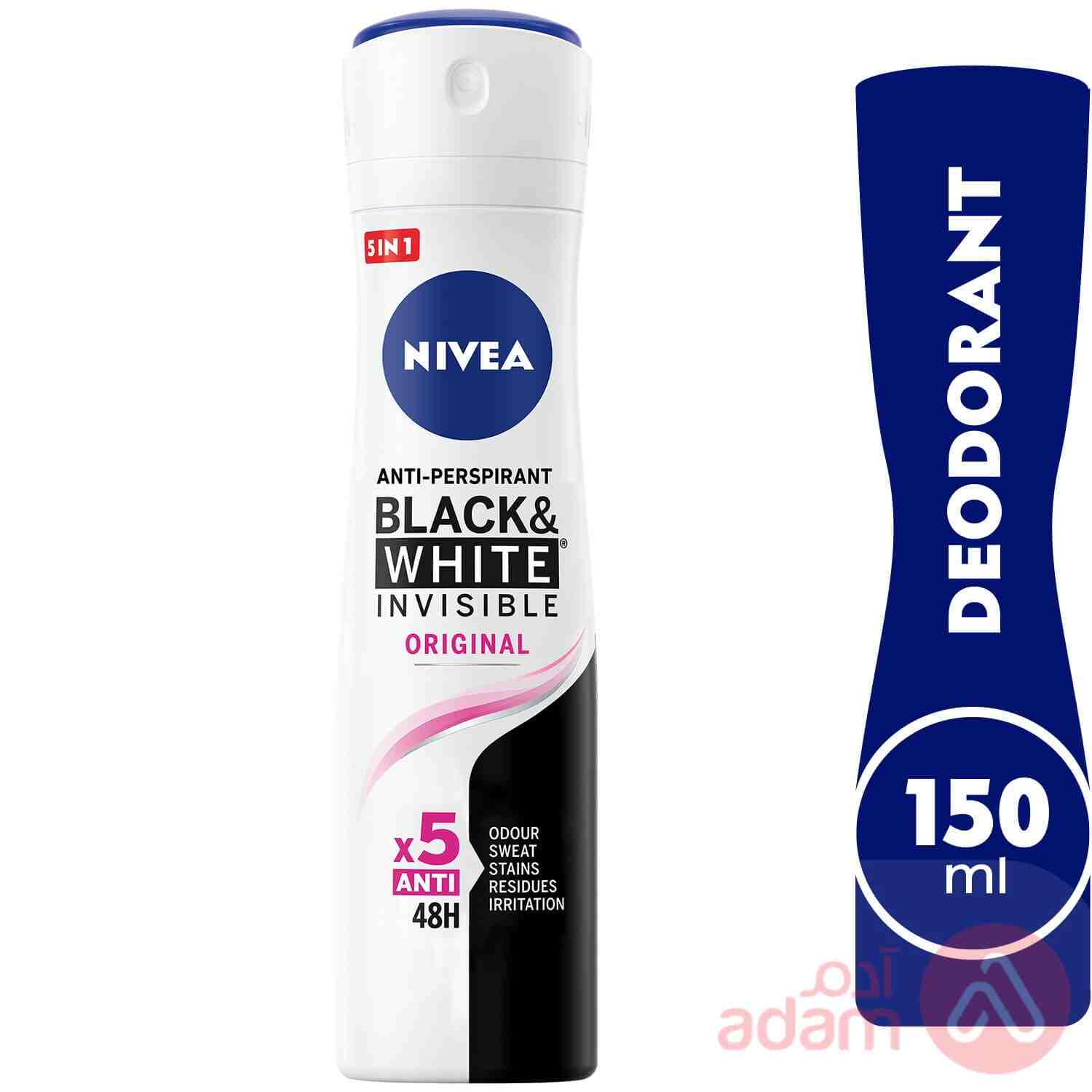 Nivea Deo Spray Invisible Black & White Clean Women | 150Ml