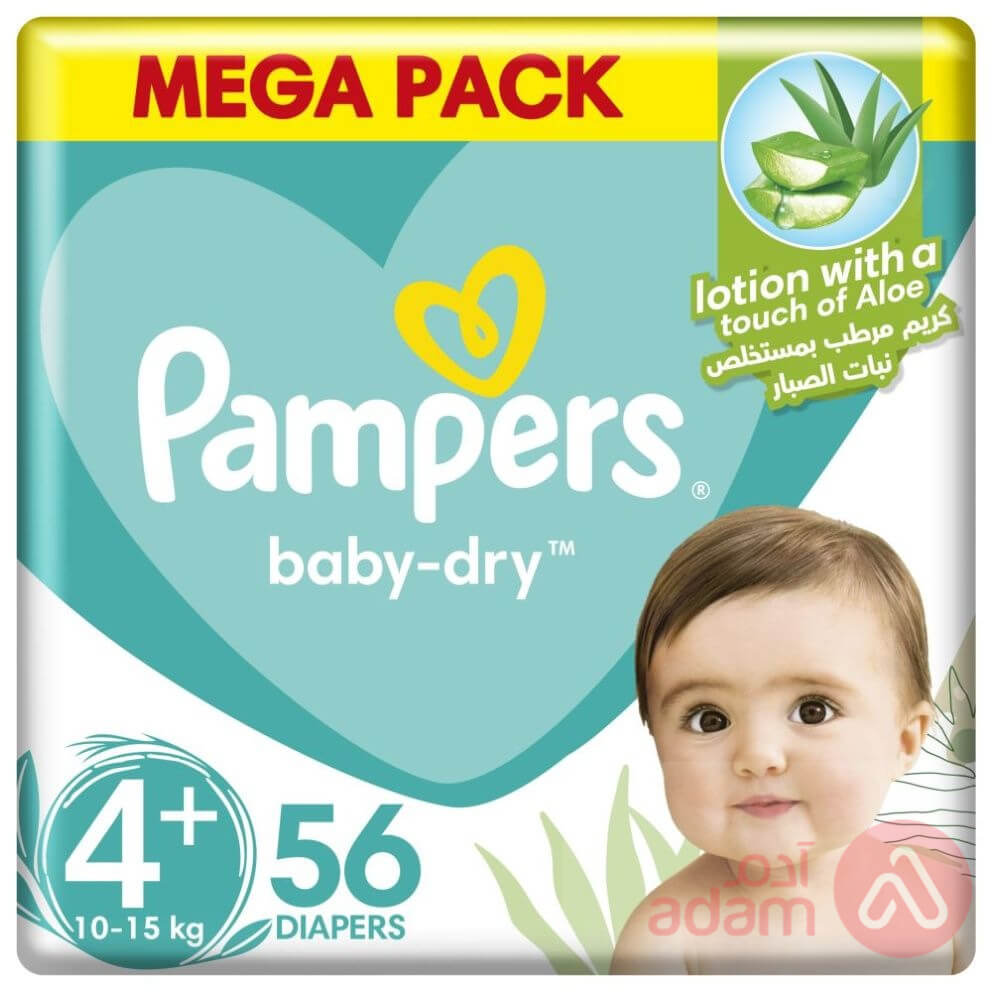 Pampers No 4+ (9-16 Kg) Jumbo Pack | 56Pcs
