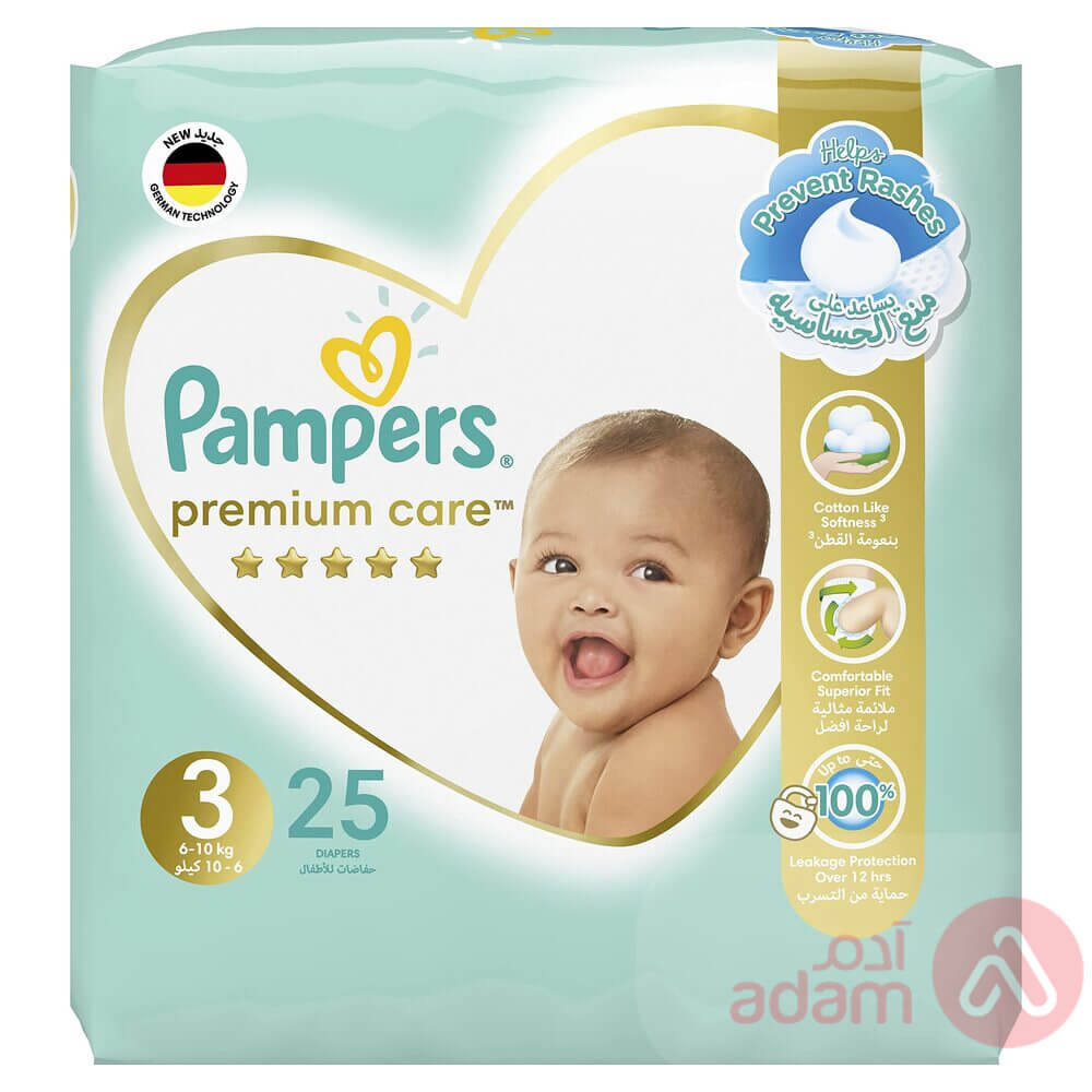 Pampers Premium Care No 3 (4-9 Kg) | 25Pcs