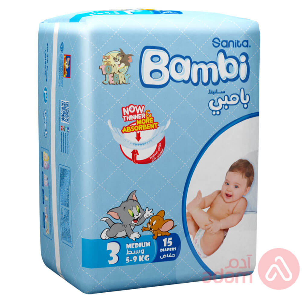 Sanita Bambi No 3 Medium Reg | 15Pcs