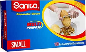Sanita Vinyl Gloves Non Powdered Small