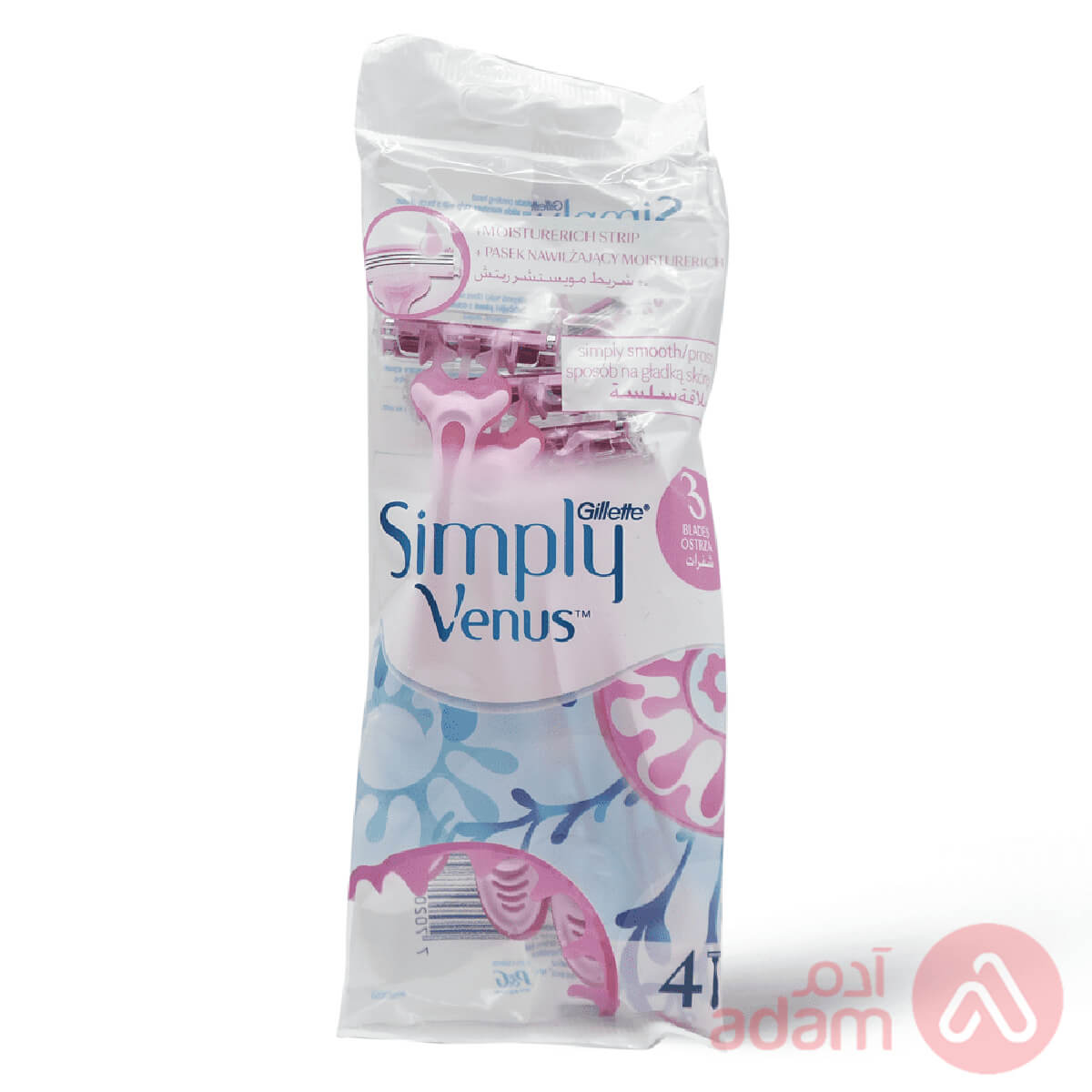 Gillette Simply Venus 3Blades Disp (Women Pink) | 4Pcs