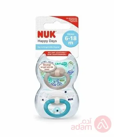 Nuk Pacifier 6-18 Happy Day 2Pcs