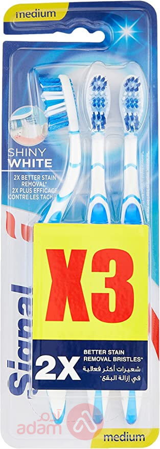 Signal Tooth Brush Shiny White Medium 3Pcs(3994)