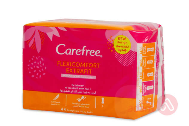 CAREFREE FLEXICOMFORT EXTRAFIT NEW LARGER SIZE | 44 PANTYLINERS