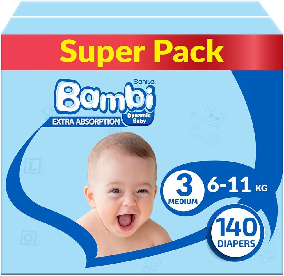 SANITA BAMBI NO 3 MEDIUM BOX | 140 DIAPERS