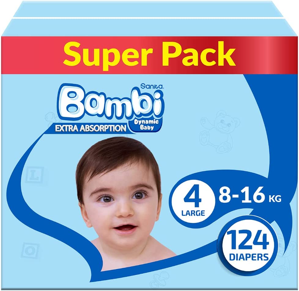 SANITA BAMBI NO 4 LARGE BOX | 124 DIAPERS