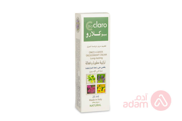 BIO CLARO DEO CREAM NATURAL ONCE A WEEK 25ML