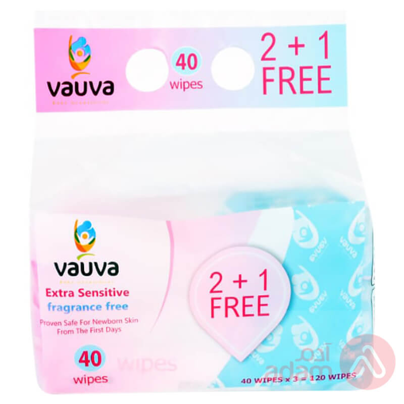 Vauva Baby Wipes Extra Sensitive (2+1) 120Pcs